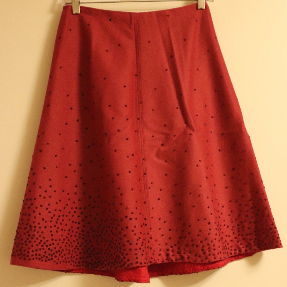 Betsey Johnson Red Beaded Skirt S